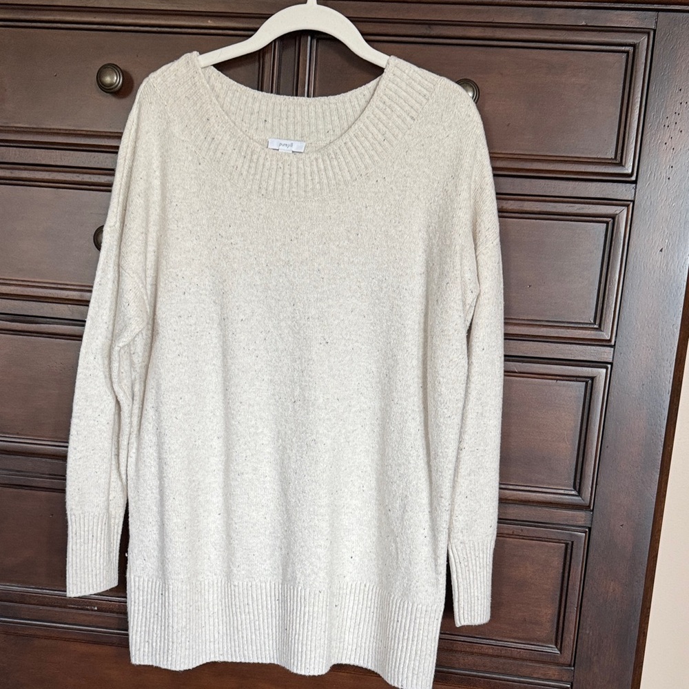 J. Jill Cream Crew Neck Sweater